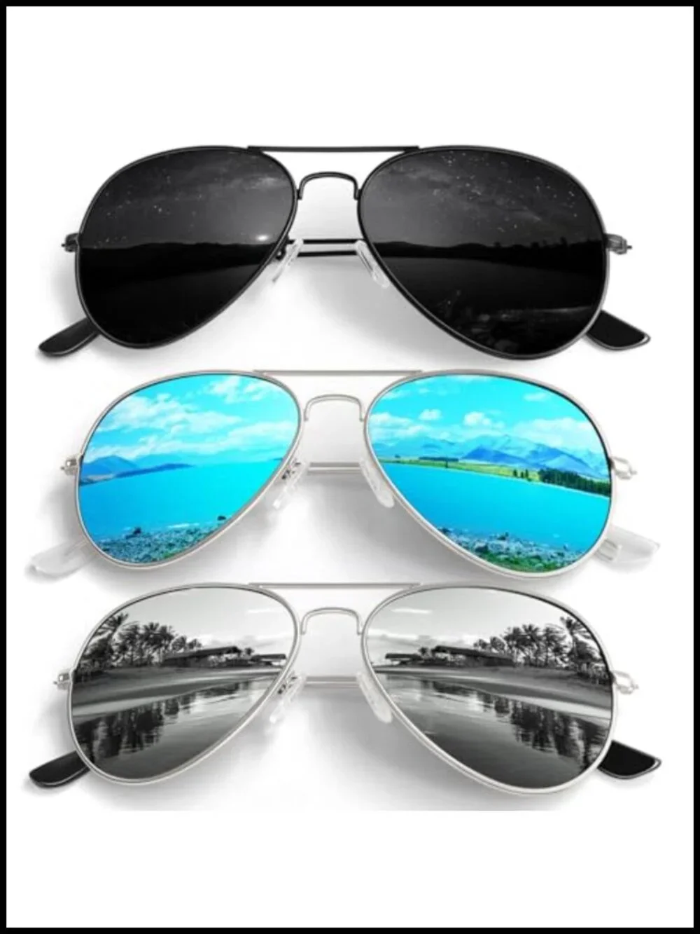 Lightweight Metal Frame Pilot Sunglasses with UV400 Protection